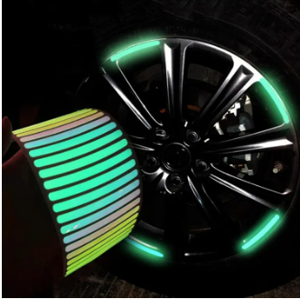 10 Pcs Car Hub Reflective Sticker Car Accessories Decorative Strips General For Use Of Bicycle Automobile And Motorcycle Tyre (multi Color)